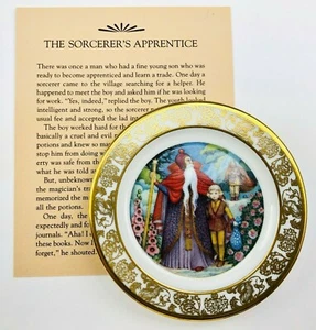 Franklin Porcelain Plate THE SORCERER'S APPRENTICE Lawson Best Loved Fairy Tales - Picture 1 of 3