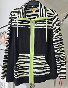 NWT Ruby Rd "In The Limelight 2020" collection black & lime green jacket size XL - Picture 1 of 3