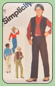 Boys JEANS Pattern WESTERN Shirt VEST Simplicity 5528 VTG 1982 - Picture 1 of 4