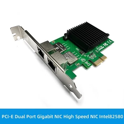 Dual Port Gigabit Ethernet PCI Express PCI-E Network Adapter Card 82580 - Image 1 of 4