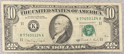 1988 Dallas $10 Note BL29 - Image 1 of 2