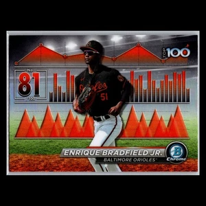 2024 Bowman - #BTP-81 Enrique Bradfield Jr Scouts' Top 100 - Baltimore Orioles - Picture 1 of 2