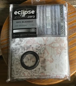 Eclipse Absolute Zero 100% Blackout One Grommet 40 x 84" Martina Medallion Rose - Picture 1 of 6