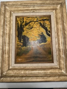 Pintura al óleo vintage 1975 Gene Kelland Hunter Un camino soleado hacia un futuro feliz - Imagen 1 de 17