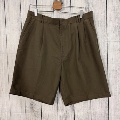 Pantalones Cortos de Golf Greg Norman Para Hombre W36 Marrón Poliéster Microfibra Plisados Logo de Tiburón Foto 1 de 4