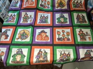 Tela Halloween 35"x45" Marcus Bros Textiles Brujas Calabazas Jack O Linternas - Imagen 1 de 7