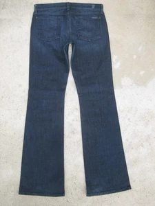 Pantalones de mezclilla para mujer 7 for all Mankind talla 29 azul oscuro desgastados con elástico L33 - Imagen 1 de 9