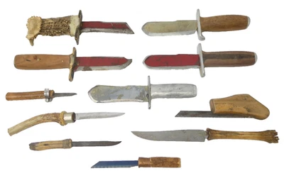 Смешанный лот самодельных ножей кости рога ручки изготовленный необычный нож - Изображение 1 из 4