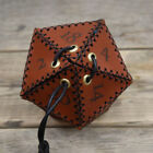 Leather Dice Bag Polygonal Dice Storage Boxes Reinforced Drawstring Dice Bags