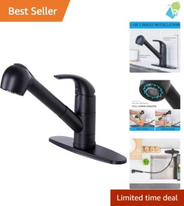 Modern Matte Black Pull-Out Kitchen Faucet - Perfect for RVs & Laundry Rooms - Picture 1 of 10