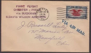 1938 National Air Mail Week, Chester Pennsylvania PA with cachet NAMW - Picture 1 of 2