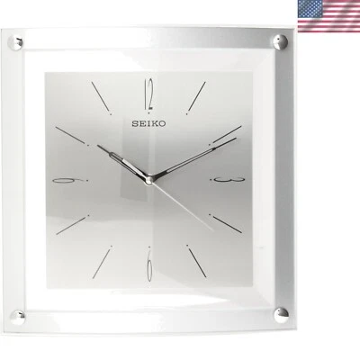 Wall Clock Quiet Sweep Second Hand Clock Silver-Tone Metallic Case - Image 1 of 2