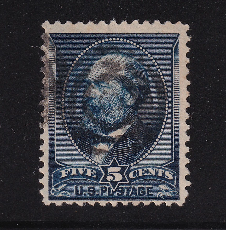 1888 Garfield Sc 216 usado 5c sonido índigo sello único CV $20 (AT Foto 1 de 1