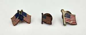 3 Bicentennial American Flag Lapel Pin - Vintage 1976 USA Stars & Stripes Badge - Picture 1 of 4