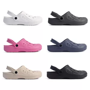 Mens Ladies Clogs Womens Unisex Sandals Slippers Slip On Mules Summer Beach - Picture 1 of 34
