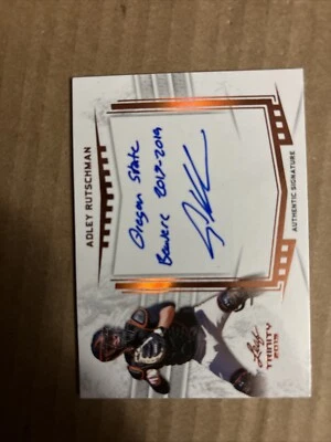 Adley Rutschman Auto Leaf Trinity 2019 Orioles Rc Inscription On Card - Image 1 of 2