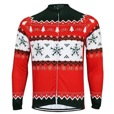 Men's Christmas 2 Novelty Cycling BIKE Jersey Tricot Maillot Long Sleeve