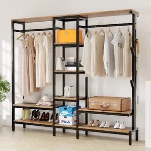 HOKEEPER 1000 lbs Heavy Duty Closet Organizers Storage Shelves Garment Rack US - Picture 1 of 7