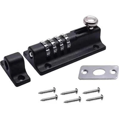 Keyless 4 Digit Combination Slide Lock Security Bolt Padlock With Security Screw - Image 1 of 3