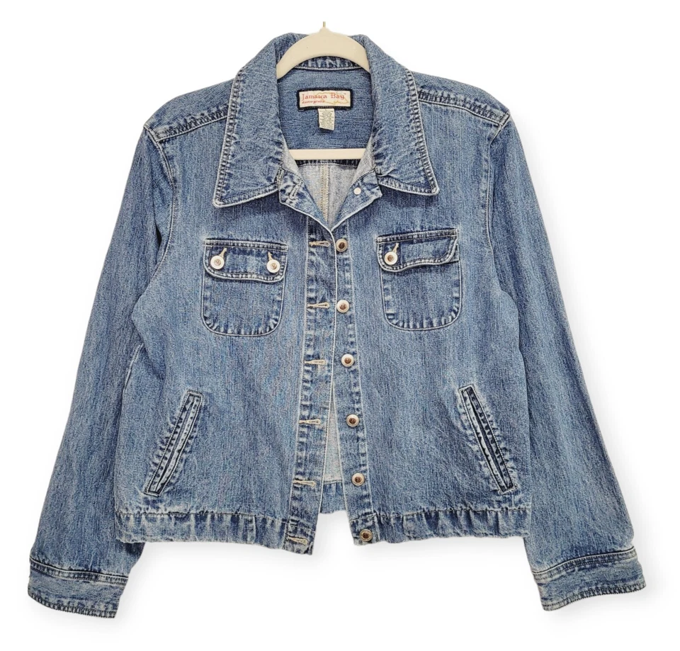 Chaqueta vaquera de colección Jamaica Bay para mujer talla L azul denim años 90 Y2K Western Country Foto 1 de 4