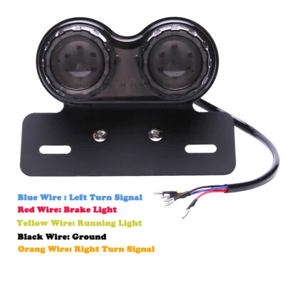 Lâmpada de freio traseira preta para motocicleta Harley Bobber Chopper Cafe Racer - Imagem 1 de 4