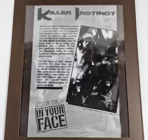 Vintage 1996 Killer Instinct laminierte Comic-Werbung aus Acclaim Kampfspiel - Bild 1 von 8