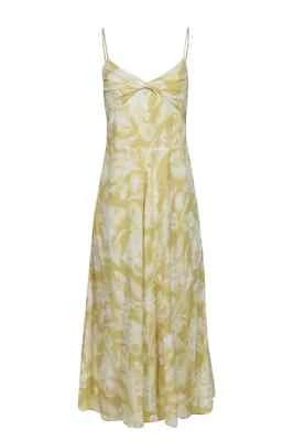 Nuevo con etiquetas Vestido sin mangas Vince Wheat Twist Knot Drape Maxi en bálsamo arrugado S $395 Foto 1 de 4