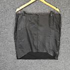 Witchery Womens Mini Skirt Size 14 Black Faux Leather Stretch Short Length