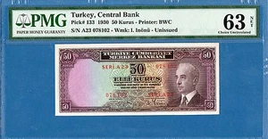 Turkey, 50 Kurus, 1930, Choice UNC-PMG63, P133 - Picture 1 of 2