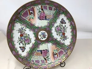 Chinese Famille Rose Porcelain Plate 10" Hand Painted Decor - Bild 1 von 5