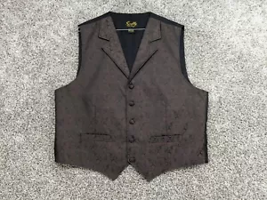 Scully Vest Men's Large Brown Paisley Cowboy Rodeo Western Adjustable Waist Coat - Picture 1 of 9