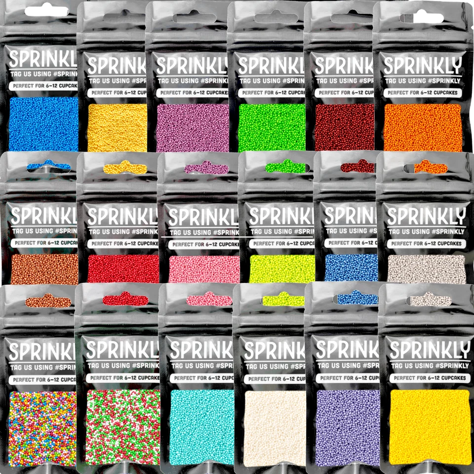 Edible Glimmer 100's & 1000's Nonpareilles Sugar Sprinkles Cake Decorations - Image 1 of 1