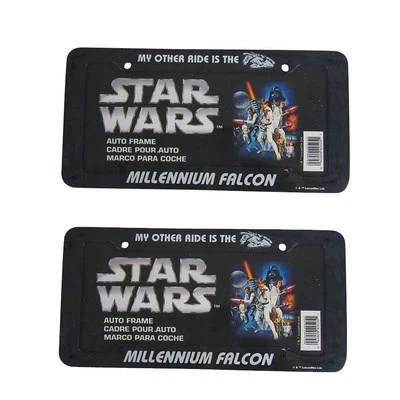 Brand New Star Wars Millenium Falcon Car Truck Plastic License Plate Frames - Изображение 1 из 2