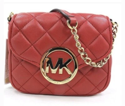 Michael Kors Fulton Small Quilted Leather Red Crossbody Bag - Image 1 of 4