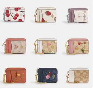 Estuche para tarjetas Coach con cremallera nuevo con etiquetas en lona exclusiva cu403/Cak32/Cau43/Cz761/cr971/cau45 - Imagen 1 de 53