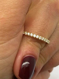 ANILLO DE MEDIA ETERNIDAD DE DIAMANTES DE 0,25 QUILATES DE ORO AMARILLO DE 18 QUILATES ANILLO PARA DAMA *GOY1074 - Imagen 1 de 10