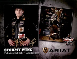 Foto de rodeo promocional de 8,5x11 firmada por Ariat toro Wing Stormy - Imagen 1 de 1