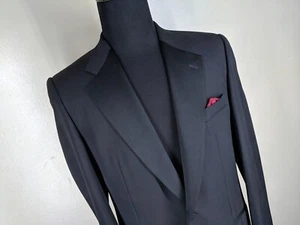 CORNELIANI 100% Wool Black One Btn  Dinner Jacket No Vents 40 L--Fit 40L-42 Long - Picture 1 of 9