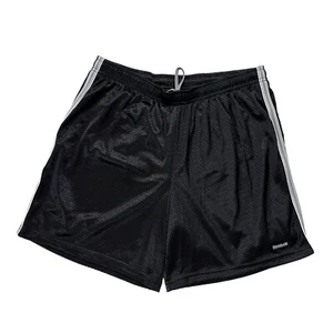 Reebok Mesh Drawings Athletic Sports Shorts Mens Size L Black - Picture 1 of 4