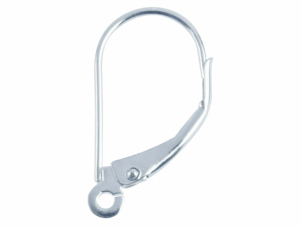 Sterling Silver 925 Continental Earring Hook Fasteners Leverback Wire 1 x Pair - Image 1 of 3