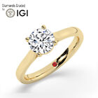 Round Solitaire 18K Yellow Gold Engagement Ring, 1 Ct, Lab-Grown  Igi Certified
