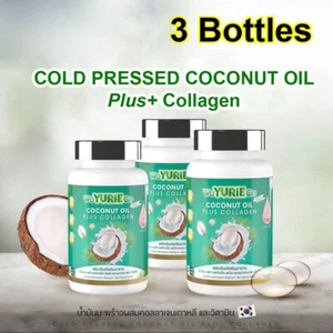 3X Yuri kaltgepresstes Kokosöl plus Kollagen klar Haut&Nagel Haarpflege Gewicht - Bild 1 von 6