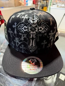 Faith Cross Hat Cap Religious black white Grey Gray Snapback Snap Back - Picture 1 of 4