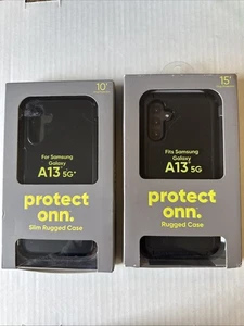 TWO PACK Protect ONN. Rugged Case For Samsung Galaxy A13 5G- Black OPEN BOX - Picture 1 of 5