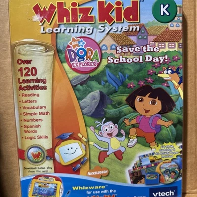 VTech Whiz Kid Learning System Dora the Explorer Save School Day Educational New - Image 1 of 2