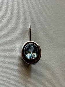 Single Silpada Sterling Silver Vintage Blue Topaz Earring w/Locking Wire W1157 - Picture 1 of 5