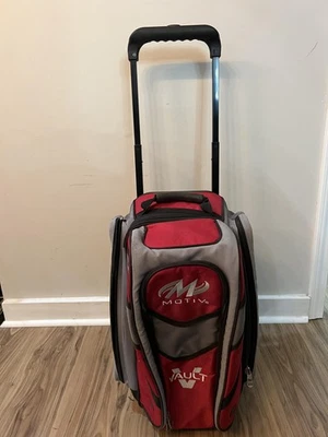 Сумка для боулинга MOT Vault 2 шара на роликах красно-серая телескопическая ручка колеса карманы - Изображение 1 из 4