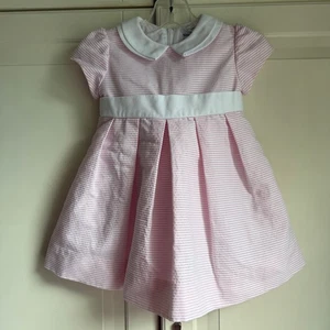 Florence Eiseman Pink Striped Dress Peter Pan Collar Party Classic Girls 18M - Picture 1 of 6