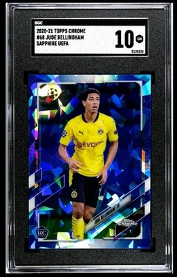 2020-21 Topps Chrome Sapphire UEFA Jude Bellingham Rookie RC SGC 10 - Image 1 of 2