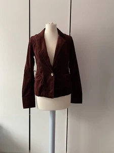 Anthropologie Tailored Velvet Blazer Size UK 8 Wine - Picture 1 of 10